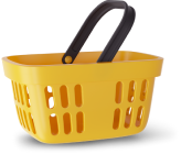 Empty yellow shopping basket